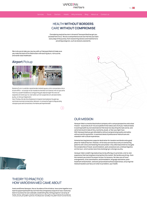 Full Web Solution for Varosyan Med Tours (Medical Tourism)