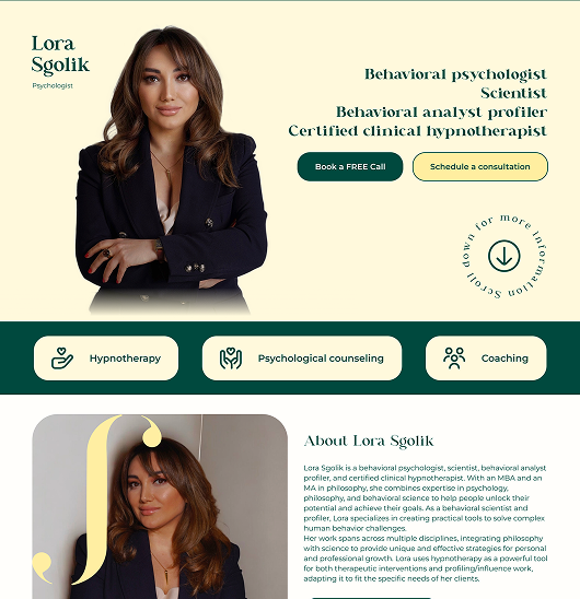 Website Design and Development for psychologist Lora