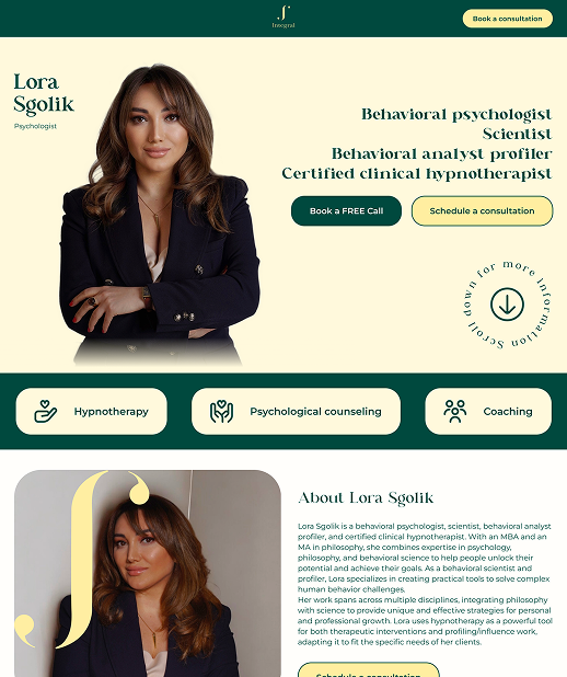 Website Design and Development for psychologist Lora