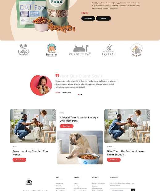 Web Design & Development for Pet Shop